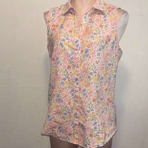 Talbots Multicolor Floral Sleeveless Blouse